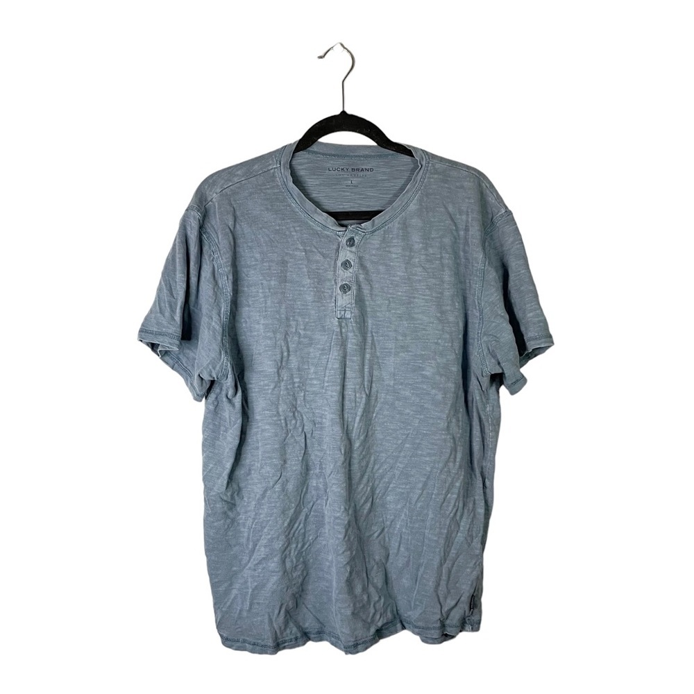 Lucky Brand Blue Lightweight Short Sleeve Casual Business Casual Shirt Large
